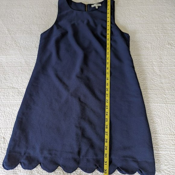 Monteau Navy Sleeveless Dress with Scalloped Hem - Size Medium - Picture 9 of 9
